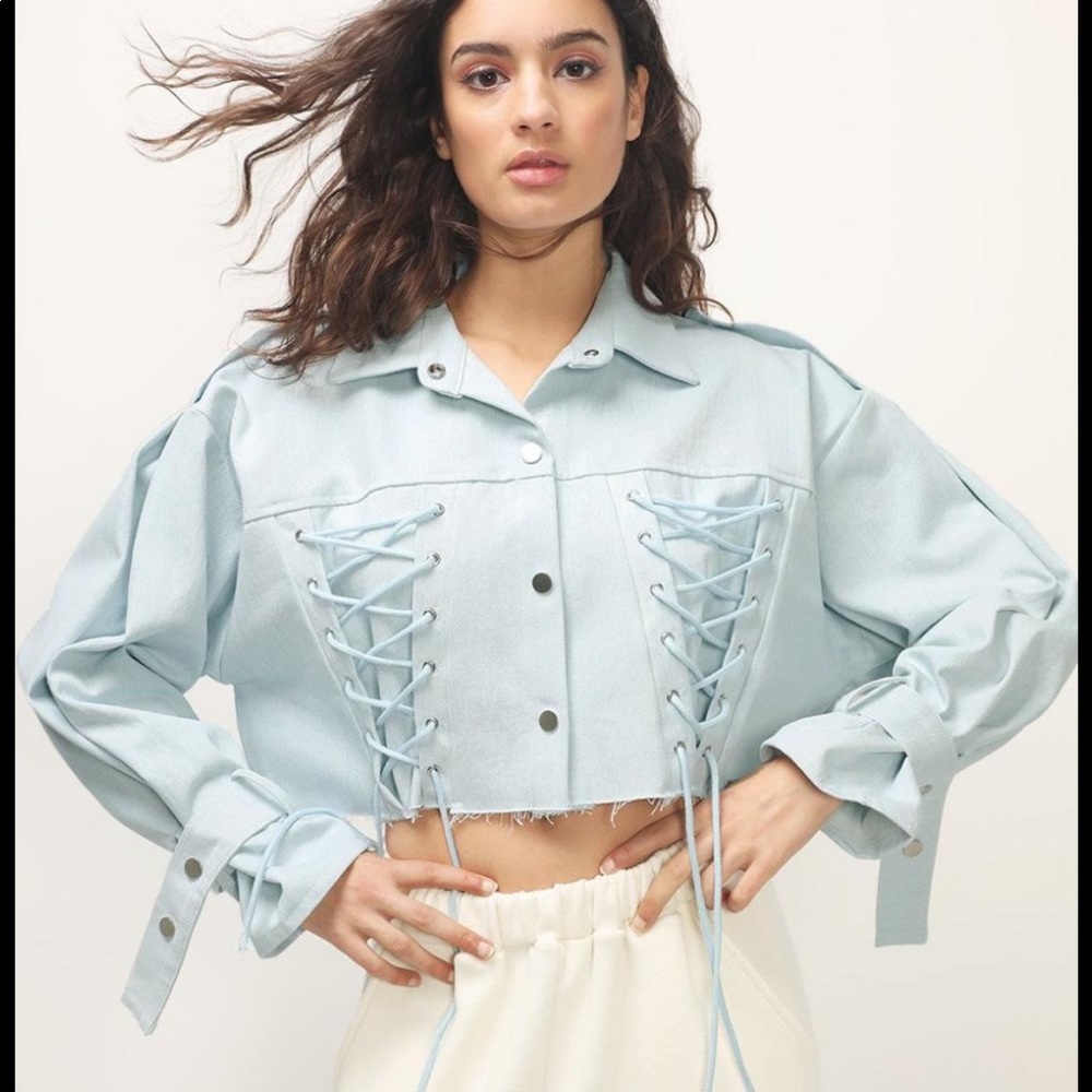 Storets Laura Corset Detail Cropped Jacket LightWash / Size: S/M
